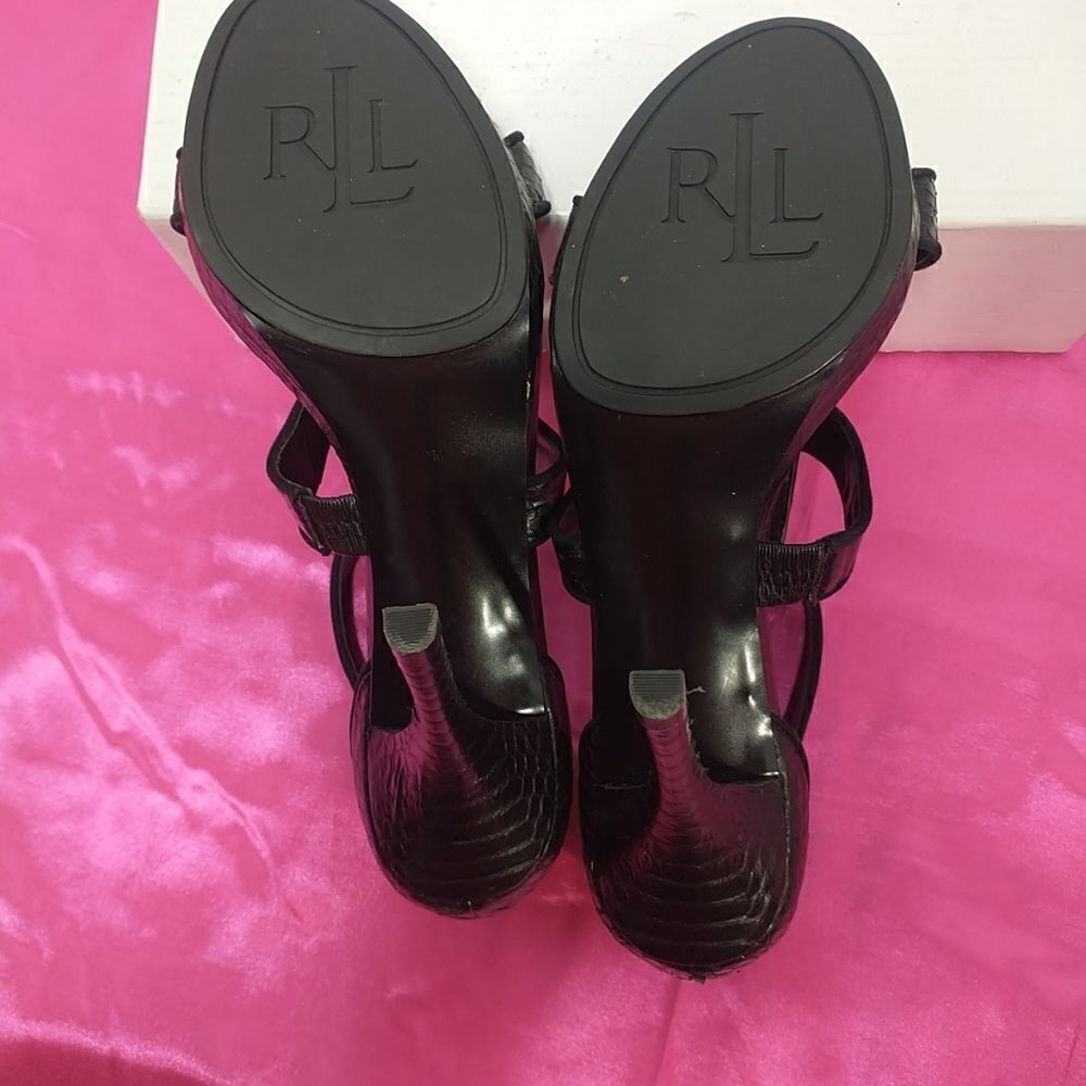 Lauren Ralph Lauren Women's SZ 9M Black Strappy Heels . Condition is Pre-owned. - Picture 7 of 9